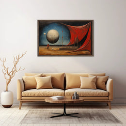 Surreal Spheres in Desert Landscape Artistic Poster