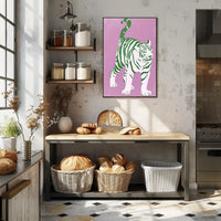 Green Striped Tiger Poster