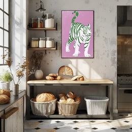 Green Striped Tiger Poster