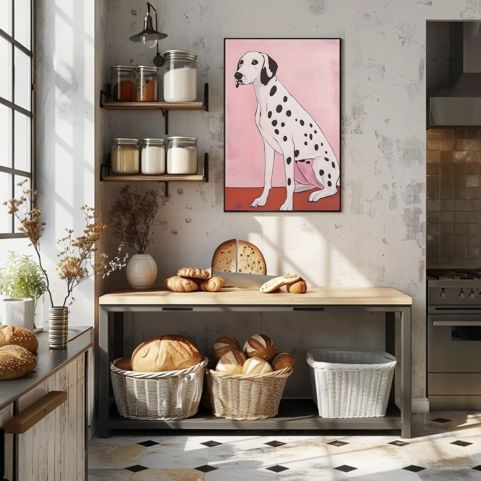 Dalmatian Dog Poster Modern Minimalist Wall Art