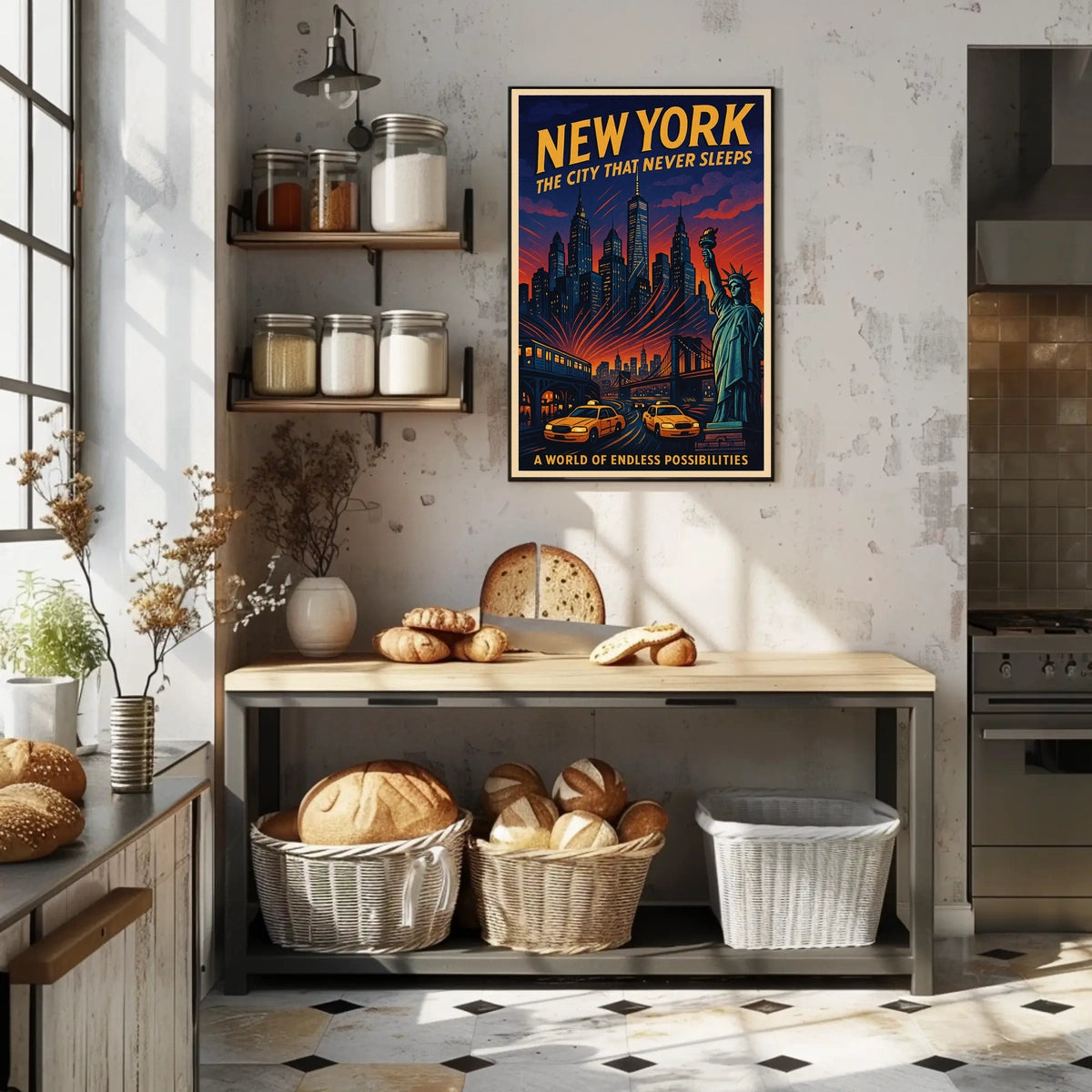 New York City Poster Vintage Travel Urban Wall Art