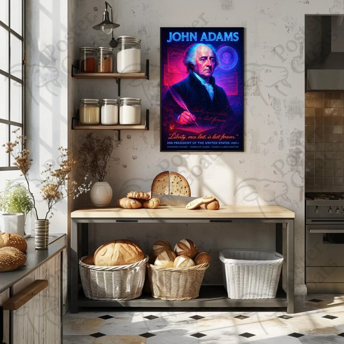 John Adams Portrait in Historical or Presidential Poster