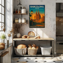 Barcelona Travel Poster Modern Art And Architecture