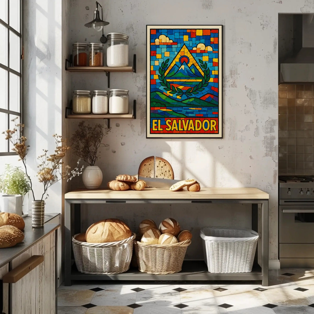 El Salvador A Vibrant Mosaic Poster