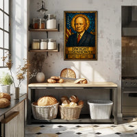 Stained Glass Presidential Portrait Patriotic Historical or Presidential Poster