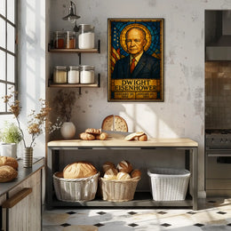Stained Glass Presidential Portrait Patriotic Historical or Presidential Poster
