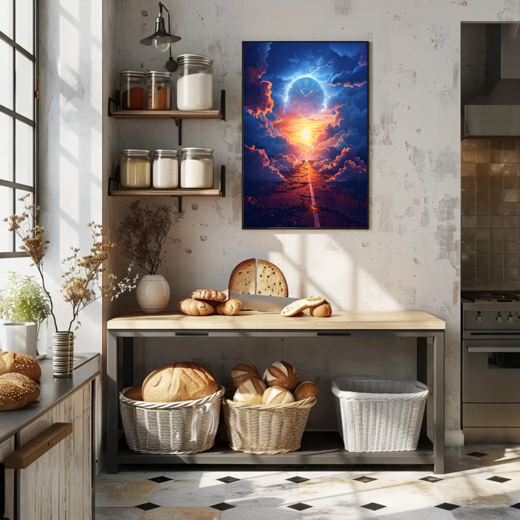 Surreal Time Travel Adventure in Futuristic Sci-Fi Poster PosterGoat