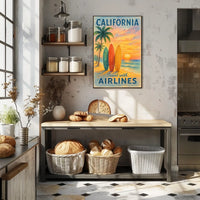 California Airlines Vintage Travel Poster