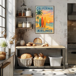 California Airlines Vintage Travel Poster