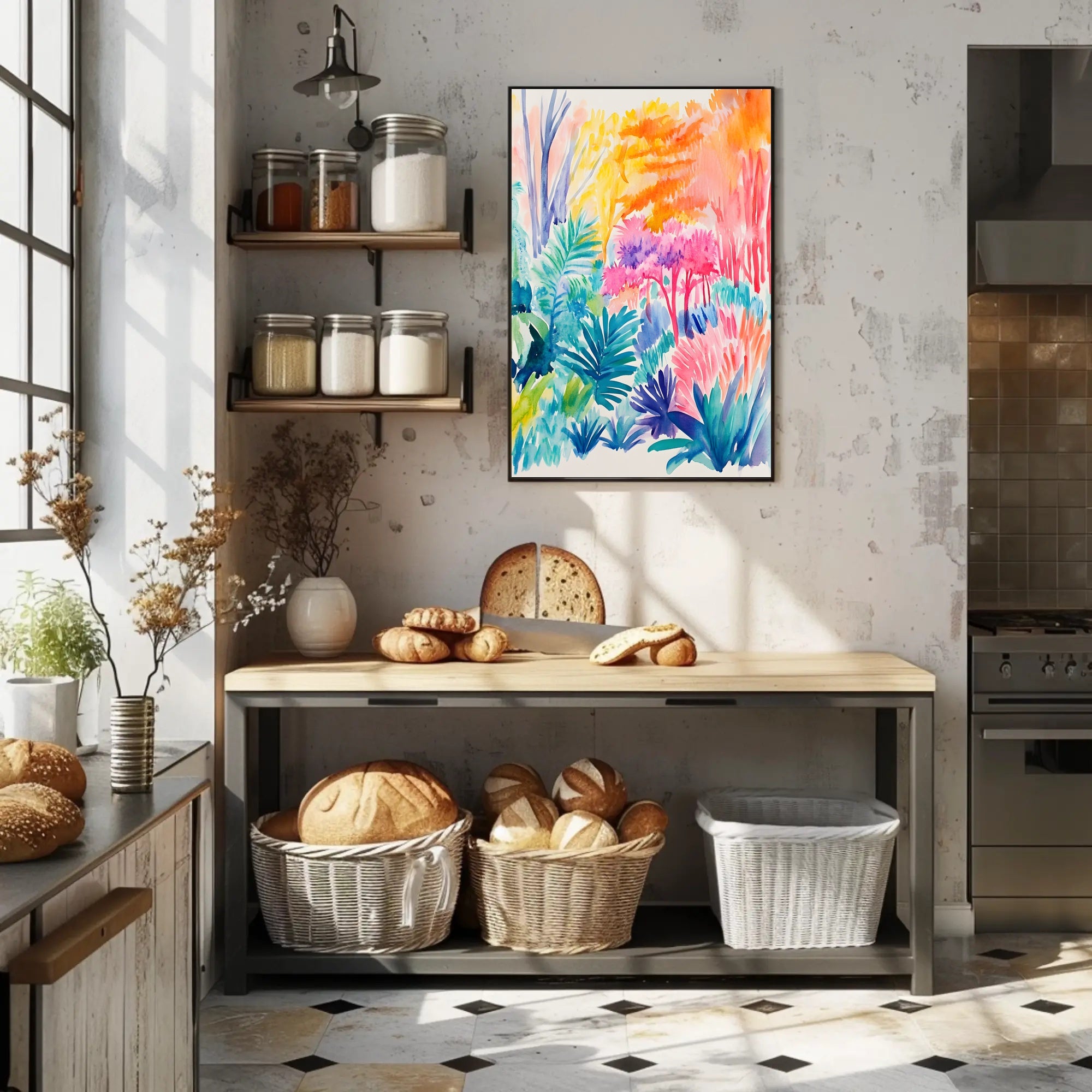 Tropical Watercolor Jungle - Abstract, Artistic, or Pop Culture Poster
