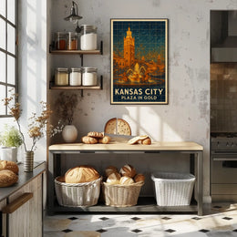 Kansas City Plaza In Gold Poster
