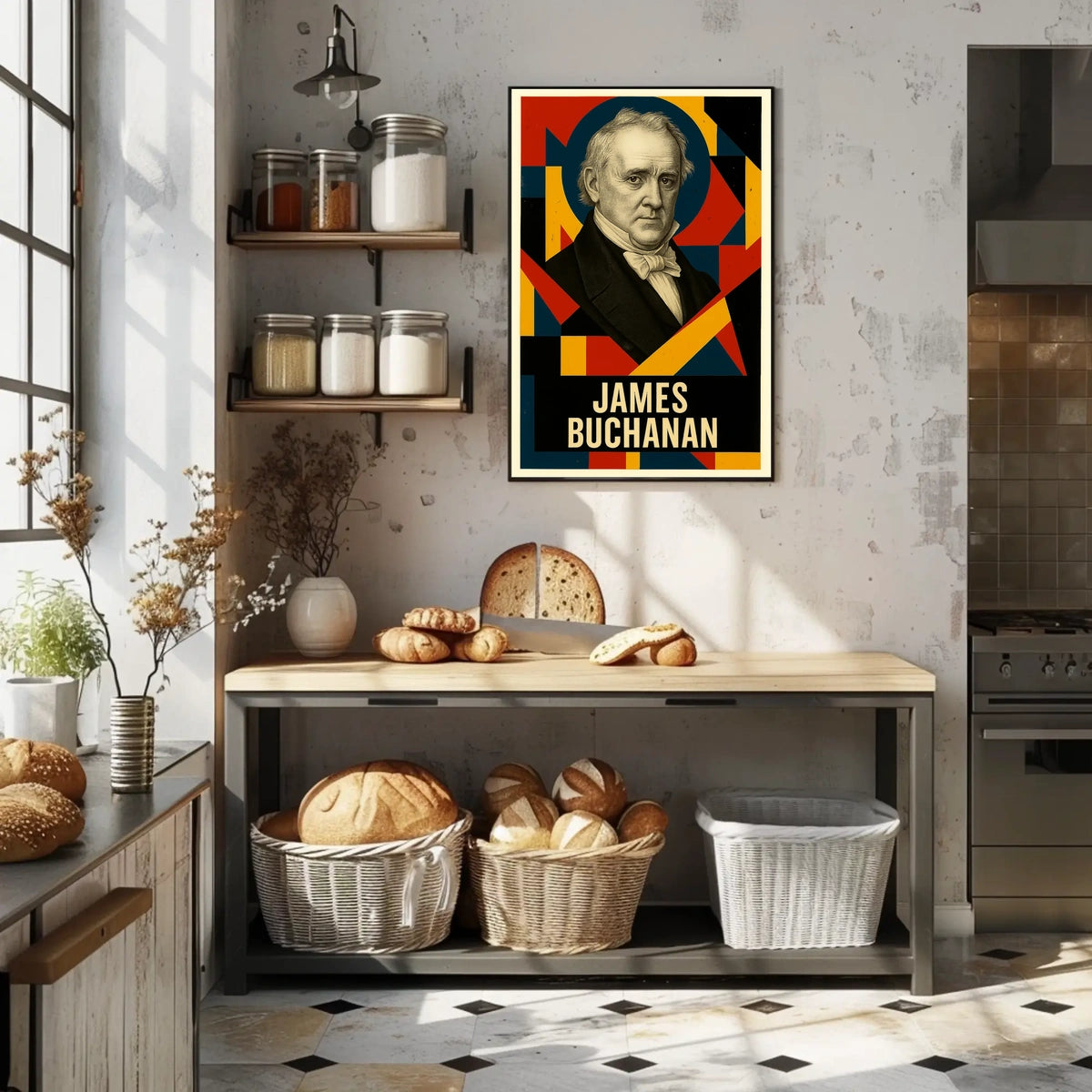James Buchanan 15th President of the United States Abstract Pop Poster