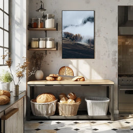 Misty Autumn Mountain Landscape Photorealistic Art Print