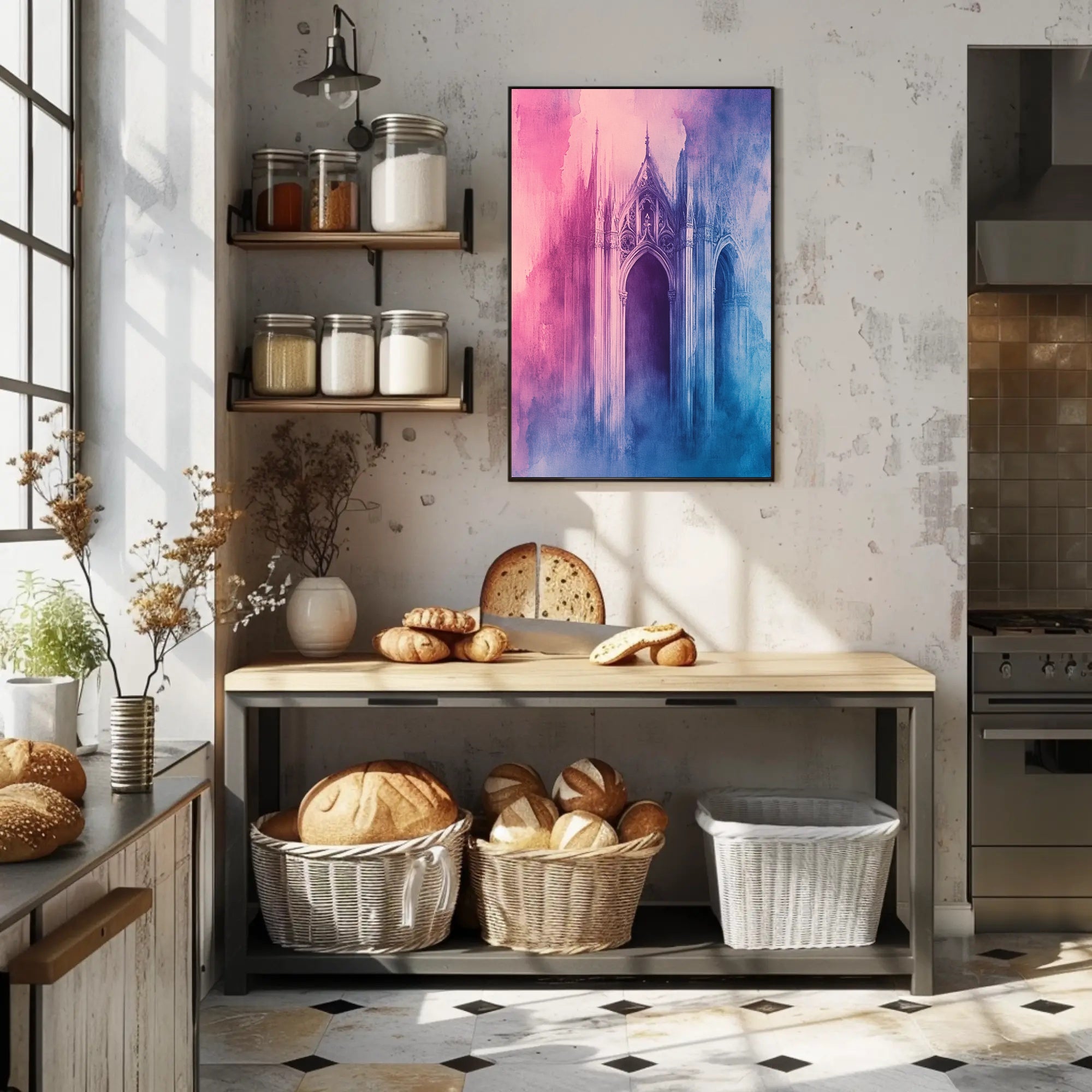 Gothic Dreamscape Watercolor Abstract Artistic Poster