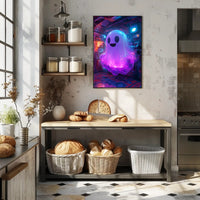 Neon Ghost in Futuristic Sci-Fi Poster
