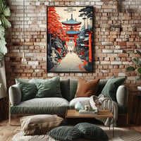 Fushimi Inari Shrine Illustration: Japanese Travel Poster