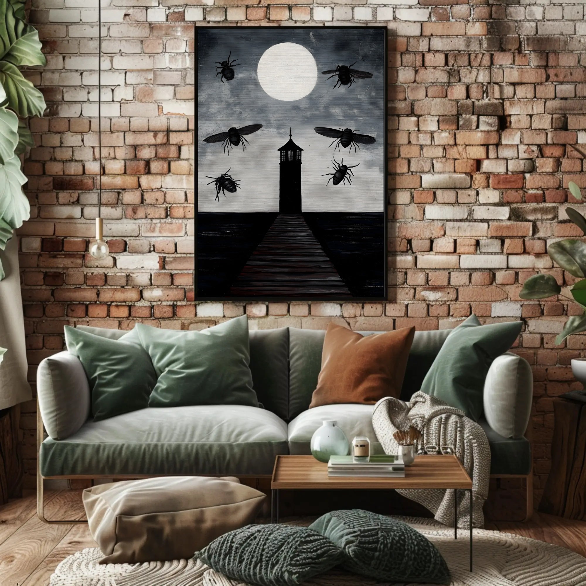 Eerie Lighthouse Under Moonlight: Fantasy or Mythology Poster PosterGoat
