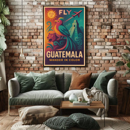 Fly To Guatemala Wander In Color Poster