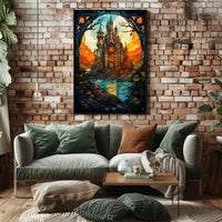 Enchanted Castle At Sunset Poster