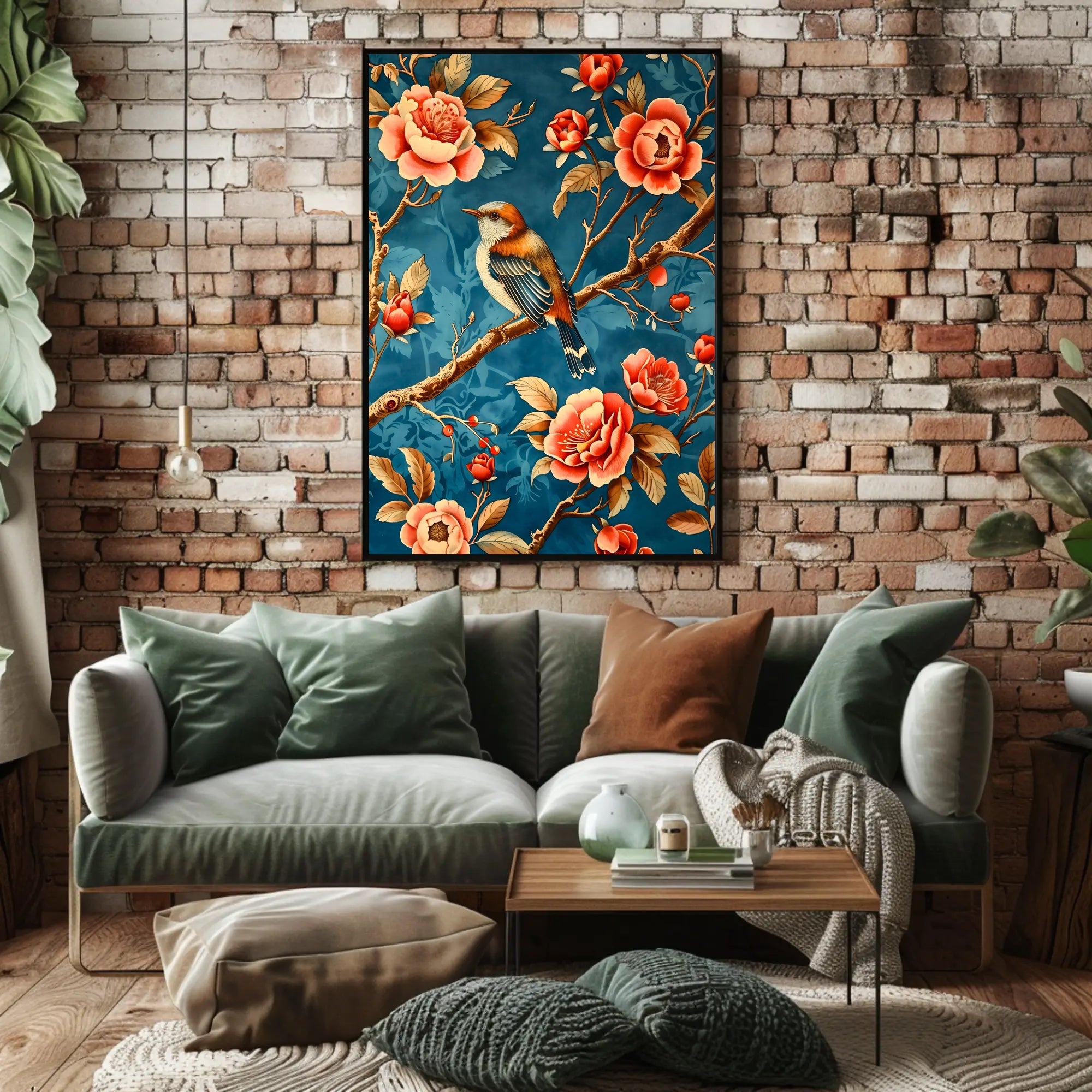 Bird Among Blossoms Wall Art Print