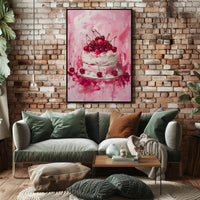 Cherry Celebration: Artistic Dessert Delight Poster PosterGoat