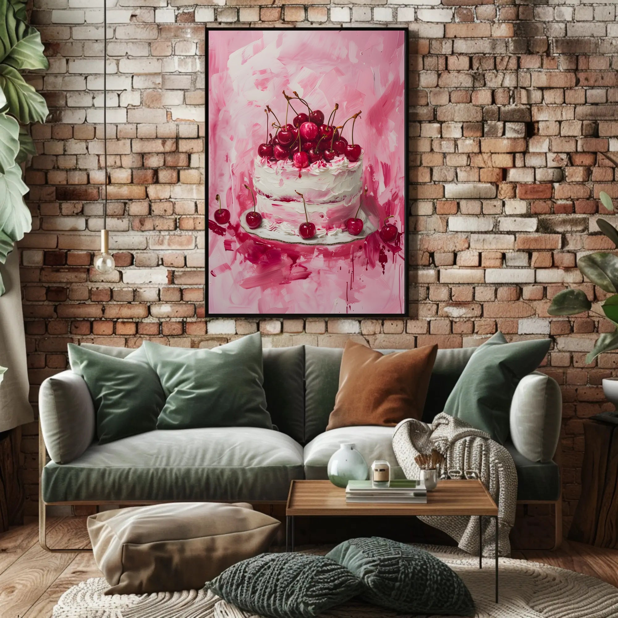 Cherry Celebration: Artistic Dessert Delight Poster PosterGoat