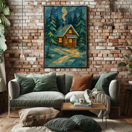 Cozy Winter Cabin Poster