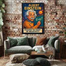 Einstein Relativity Theory Vintage Educational Poster