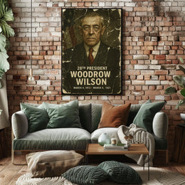 Woodrow Wilson 28th President of the United States Damaged Photograph Poster