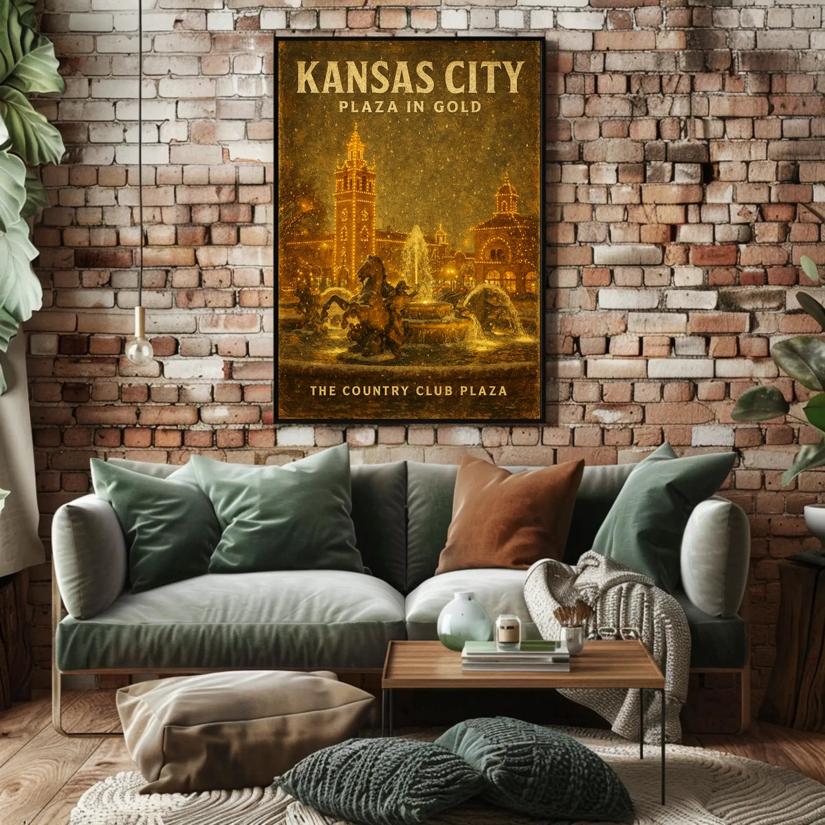 Kansas City Plaza In Gold Poster