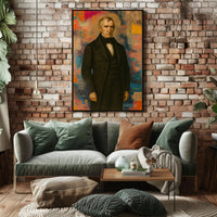 Distinguished Classical Portrait with Modern Abstract Artistic Poster