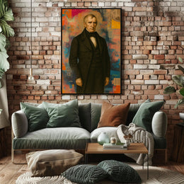 Distinguished Classical Portrait with Modern Abstract Artistic Poster