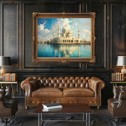 Majestic Mosque by the Water Poster