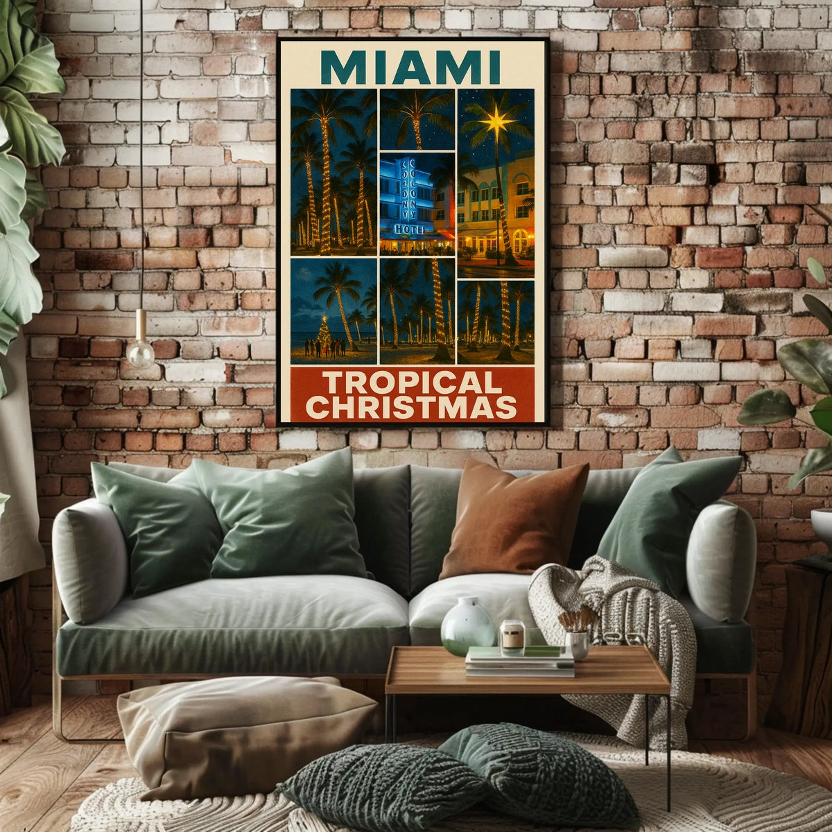 Miami Tropical Christmas Poster