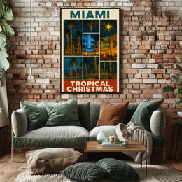 Miami Tropical Christmas Poster