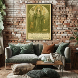 Saint Brigid of Ireland Vintage Cultural or Heritage Poster