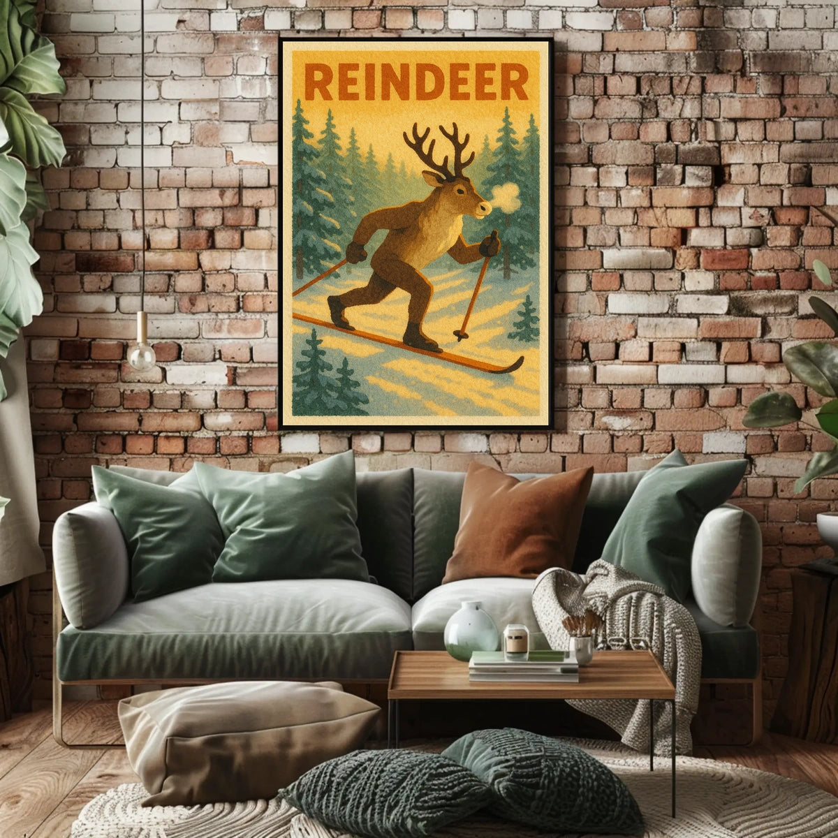 Reindeer Ski Adventure Poster
