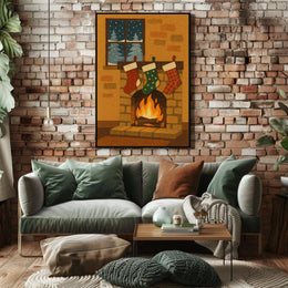 Cozy Holiday Hearth Poster