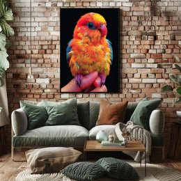 Vibrant Parrot Portrait Poster