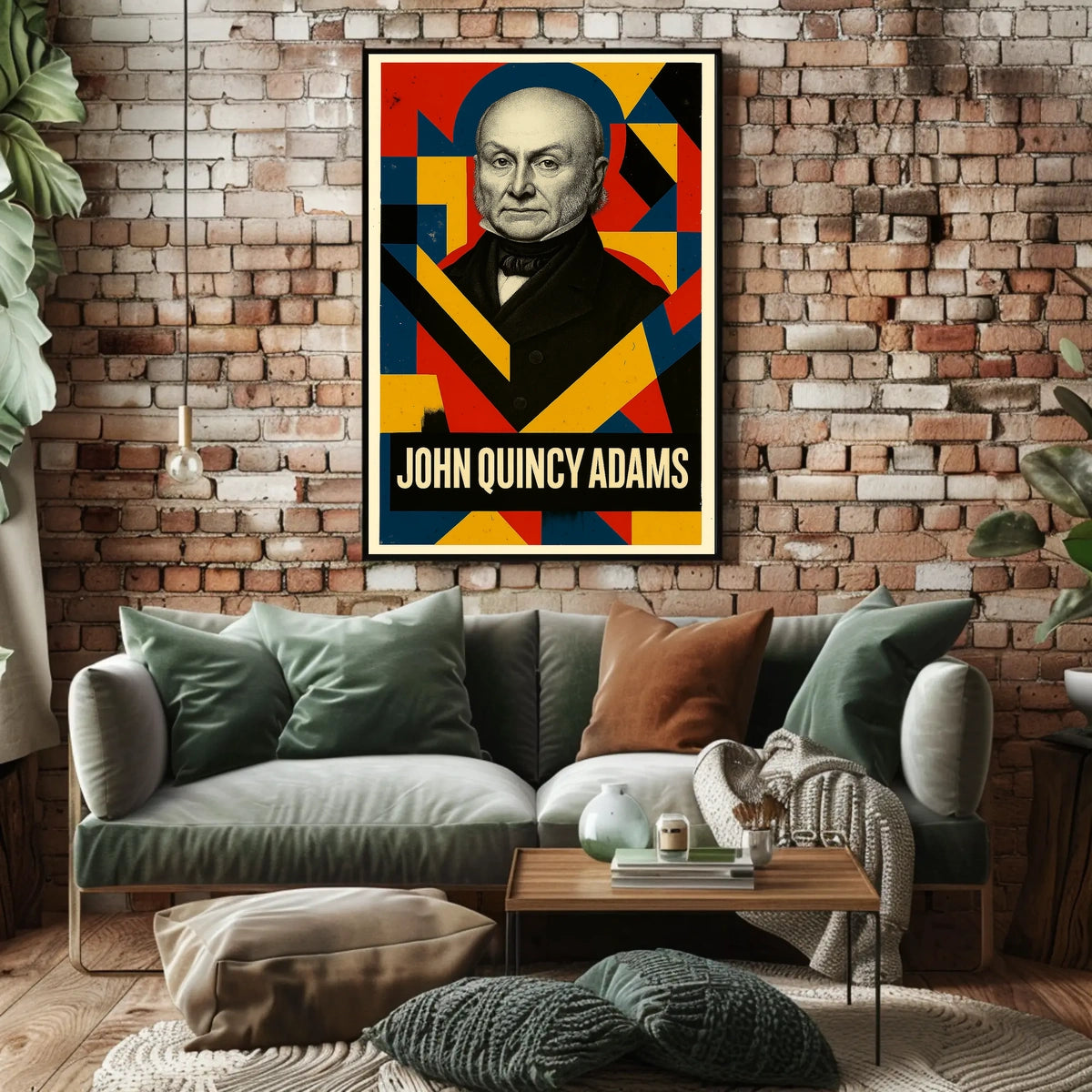 John Quincy Adams 6th President of the United States Abstract Pop Poster