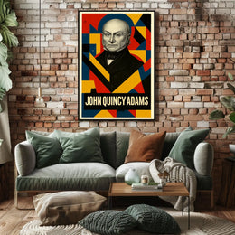 John Quincy Adams 6th President of the United States Abstract Pop Poster