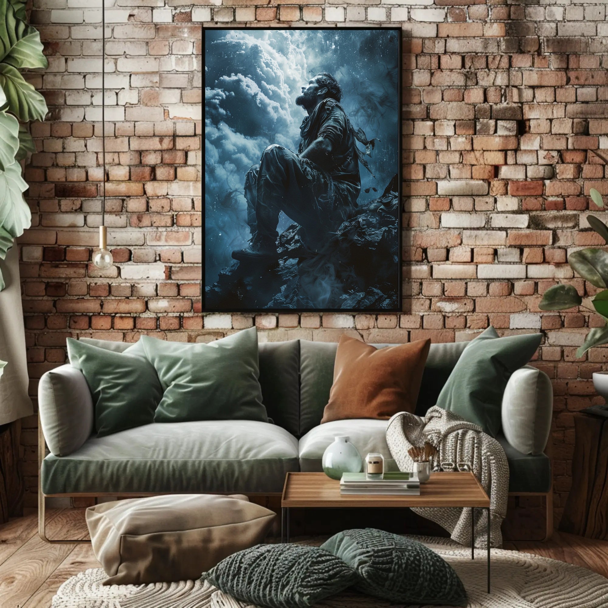 Haunting Horror Poster: Skeletal Figure with Red Eyes PosterGoat