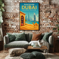 Dubai City Poster Modern Skyline Art For Travel Lovers