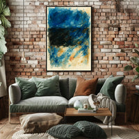 Abstract Blue And Black Composition Poster