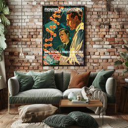DNA Double Helix Discovery Commemorative Educational Poster