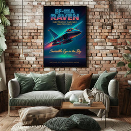 EF-111A Raven Retro-Futuristic Military Aviation Poster