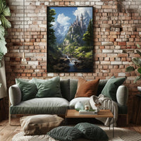 Enchanting Castle Landscape Fantasy Art Print - Artistic Poster