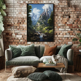 Enchanting Castle Landscape Fantasy Art Print - Artistic Poster