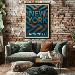 New York Vibes Poster City Skyline Print 18x24 Wall Art