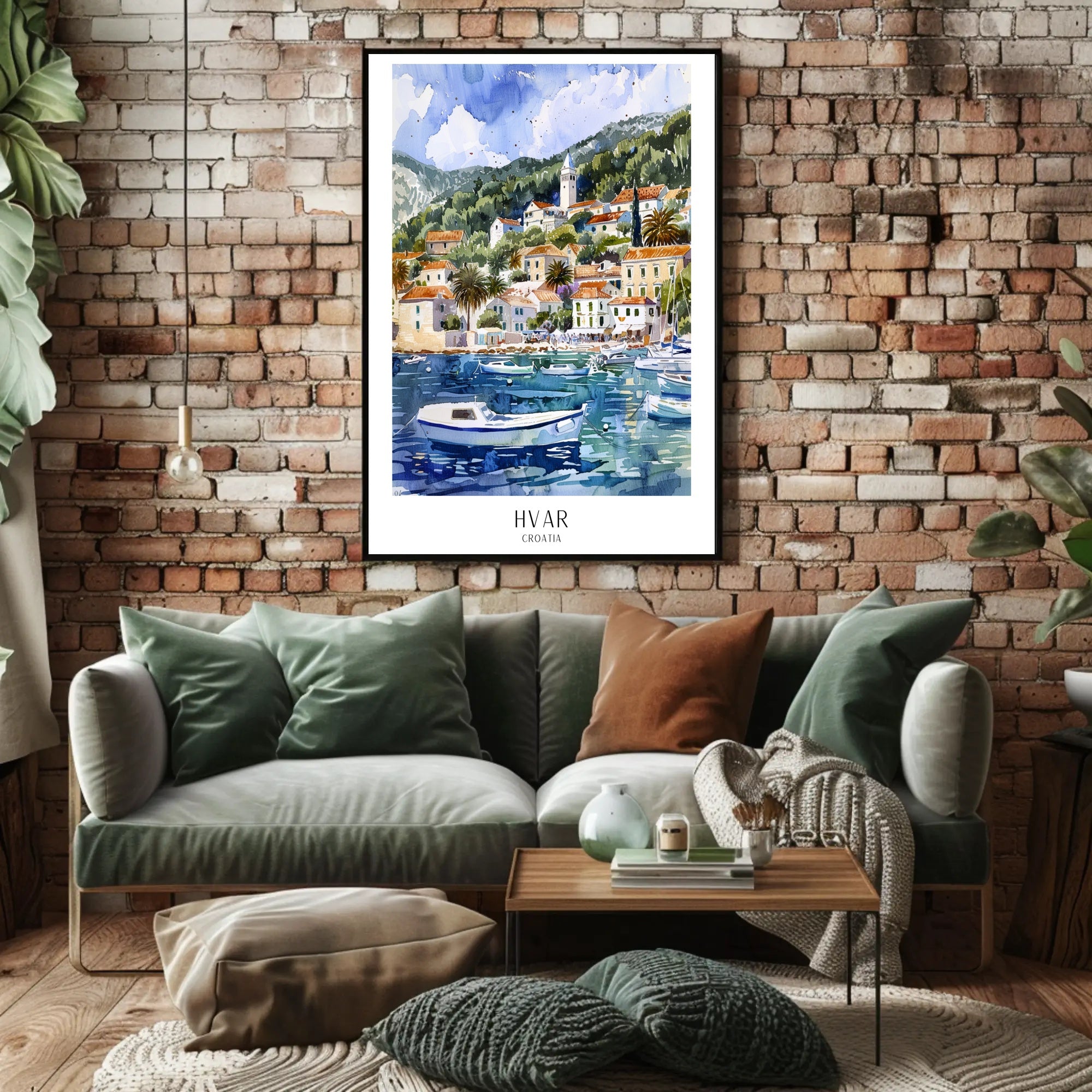 Picturesque Hvar Island Coastal Scene Travel Poster PosterGoat